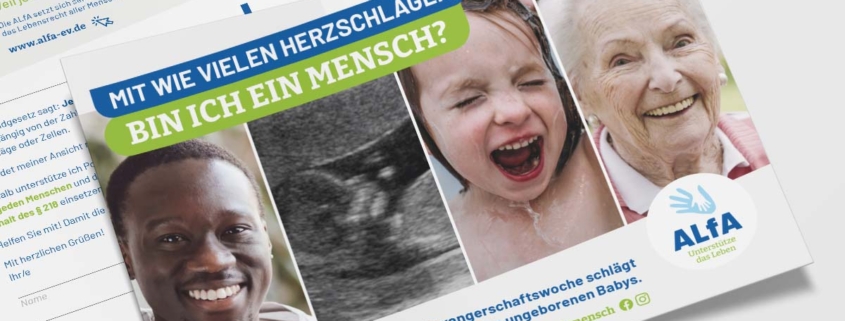 Postkarten "Wann bin ich Mensch?" – Aktion Lebensrecht für Alle